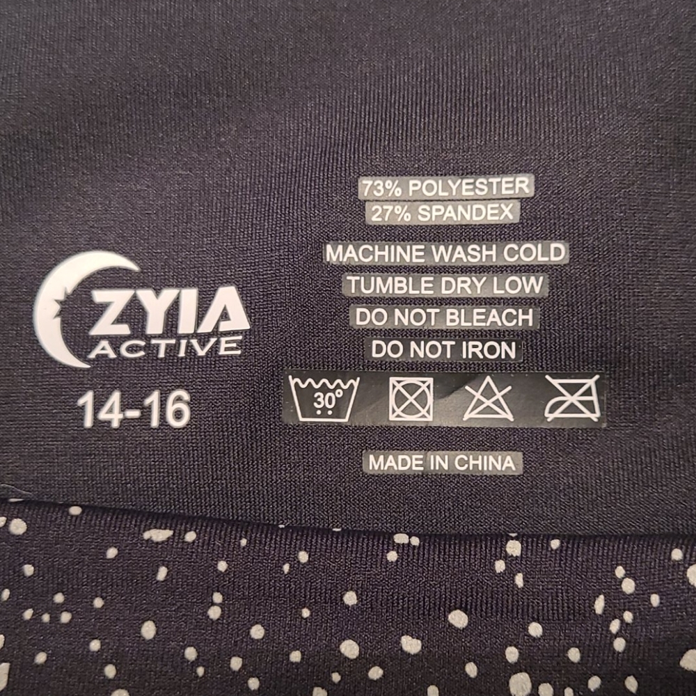 Zyia Black Reflective Pocket Light N Tight Hi Rise